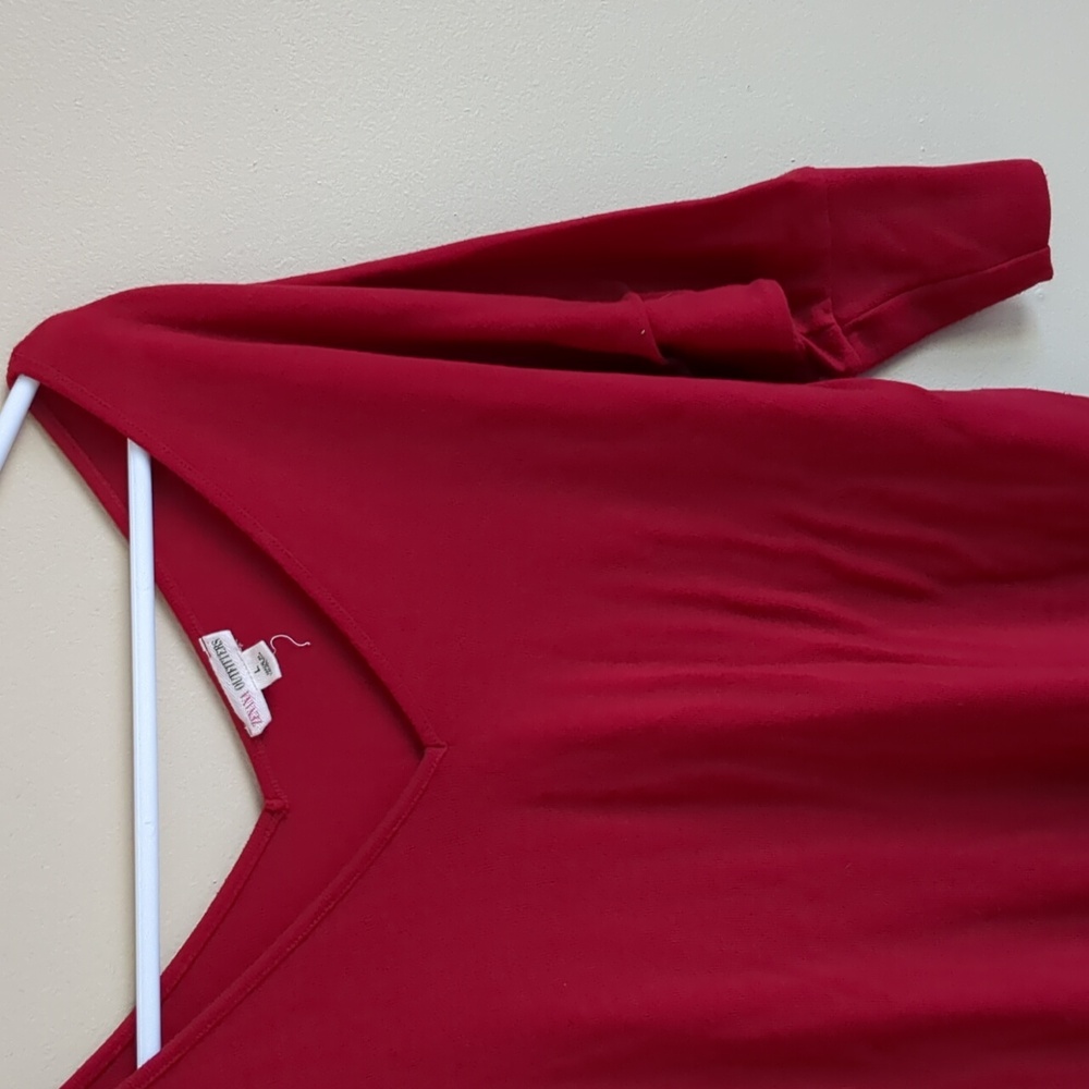 Solid Red Large Zenana Outfitters Ruched Dress - Picture 4 of 12
